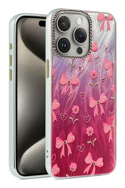 m.tk moveteck حافظة iPhone 16 Pro Max بإطار كاميرا وخلفية مرصعة بتصميم ثلاثي الأبعاد وغطاء عاكس للون