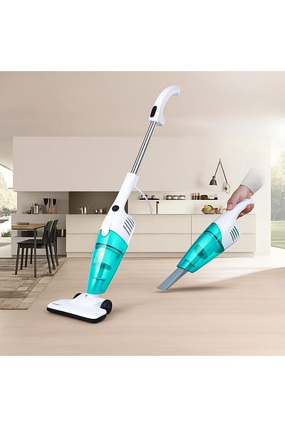 Blasko Aspirator Vertical si de Mana 2 in 1, 600W, Alb, cu Filtru HEPA, Accesorii si Control pe Maner