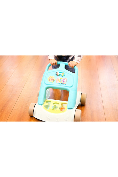 Uniqlion 2'si 1 Arada Yürüme Yardımcısı İlk Adım Arabası ve Şekil Eşleştirme Oyuncağı , 10 Ay+