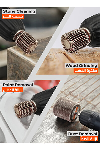 Lawazim Pro7 Sanding Flap Wheel 50pcs -25x25mm 180 Grit, 6mm Shank for Drill, Metal & Wood Polishing