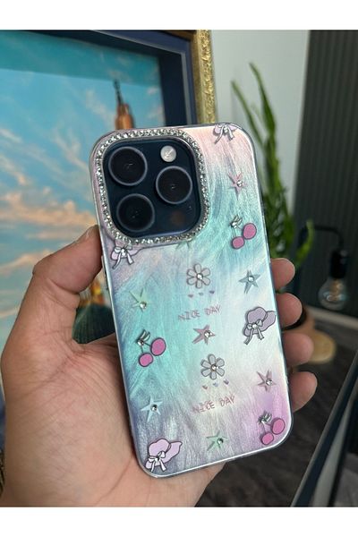 m.tk moveteck حافظة iPhone 16 Pro Max بإطار كاميرا وخلفية مرصعة بتصميم ثلاثي الأبعاد وغطاء عاكس للون