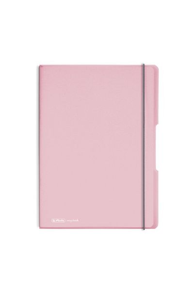 Herlitz My.book Flex Notebooks A4, Pink & White, Material PP, 2x40 Sheets, Ruled & Grid Format, Transparent