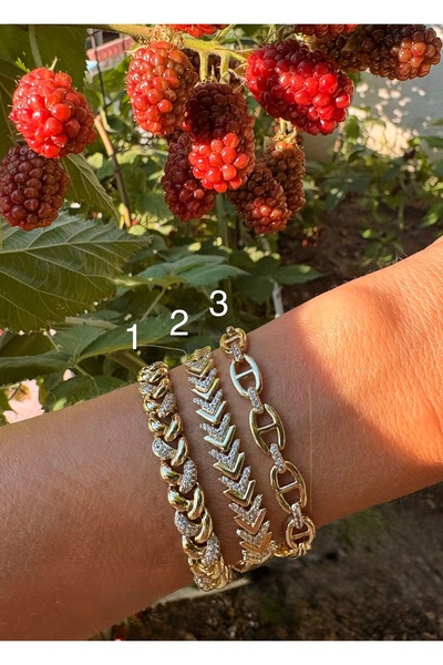 xUPING 2 Nolu Altın Kaplama Kılçık V Model Bileklik Kararmaz 14K Rengindedir ...