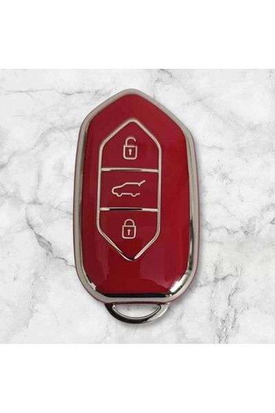 EBG İSTANBUL Togg T10X 3 Keys Smart Protection Key Case Red Silver Silver Color High Quality