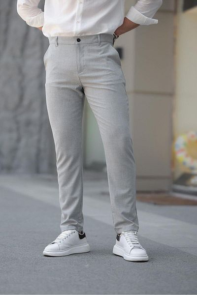 Madmext Gray Basic Men's Trousers E6576