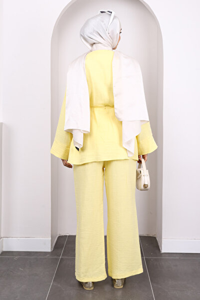 İmajButik Muslin Set with Yellow Shirt and Trousers