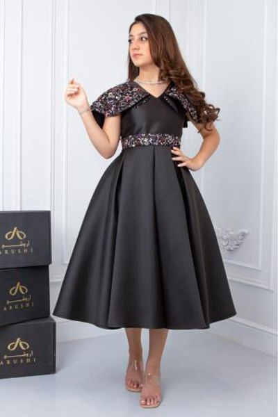 arushi Luxury Black Evening Dress