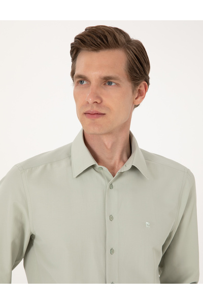 Pierre Cardin Πράσινο εφαρμοστό Μακρυμάνικο Πουκάμισο Basic 50316734-VR054