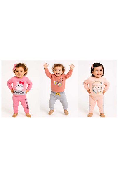 MyPrettyBaby 3 Pcs 100% Cotton Seasonal Baby Girl Bottom Top Set