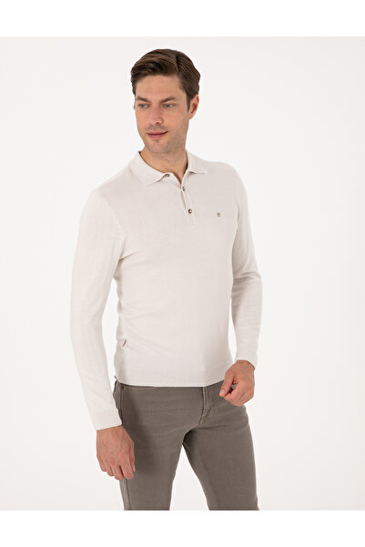 Pierre Cardin Taş Slim Fit Polo Yaka Basic Triko Kazak 50314189-VR049