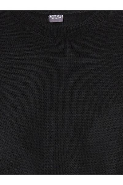 LC Waikiki Lcw Eco Black Crew Neck Girl's Knitwear Dress