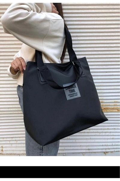 macsoo Geantă de mână și de umăr Shopper neagră pentru femei Lățime 38 cm Lungime 35 cm