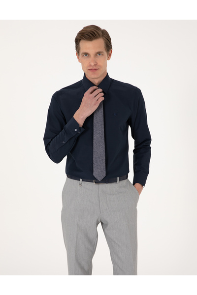 Pierre Cardin Cămașă cu mânecă lungă slim fit albastru marin basic 50316734-V...