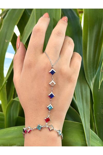 BY YASİN TOPÇU Colorful Squares Feast Hand Chain