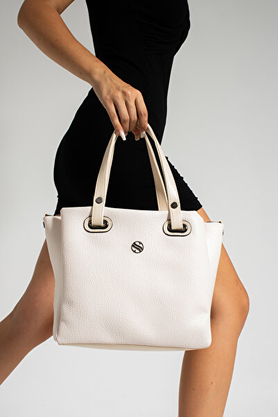 Sanmorris 1374 Sn حقيبة كتف وحقيبة يد نسائية ذات حزام متقاطع ناعم الملمس كريم...