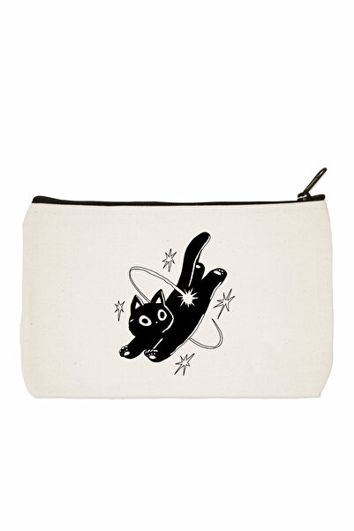 designedfy حقيبة مكياج مطبوعة بنجوم القطط