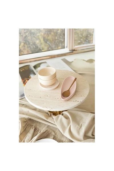 Akayev Travertine 25 cm Gold Conical Foot Presentation Stand