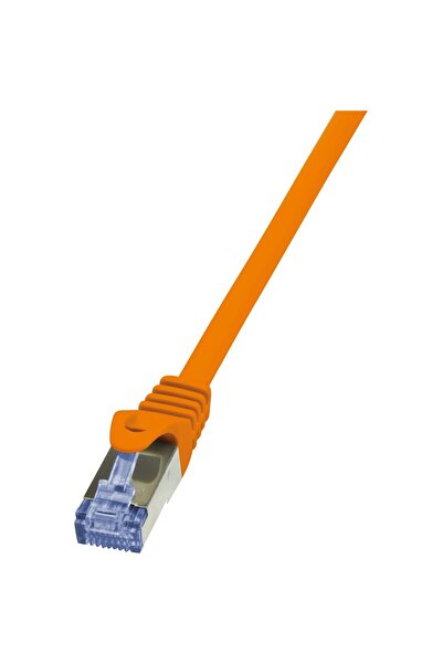LogiLink Cablu S/FTP Cat6a, LSZH, cupru, 0.25 m, portocaliu, AWG26, dublu ecranat