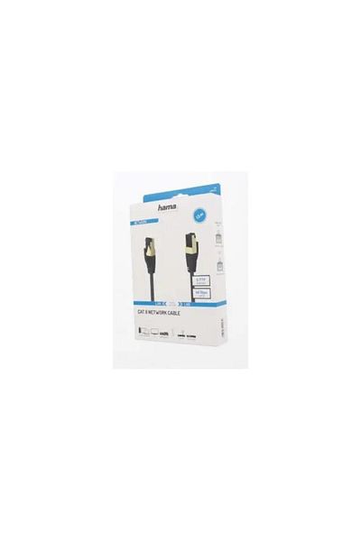 Hama Cablu de corecție rețea S/FTP, CAT 8, RJ-45 - RJ-45, 40Gbit/s, 1.50 m, fără halogeni, negru