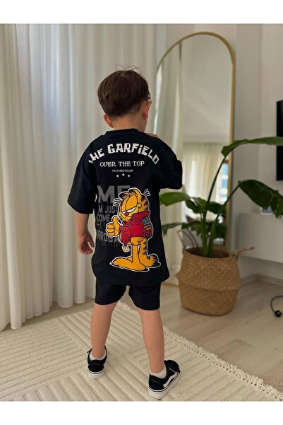 cgboutiquestylekids طقم علوي وسروال قصير للأولاد من Cg Kids Garfield