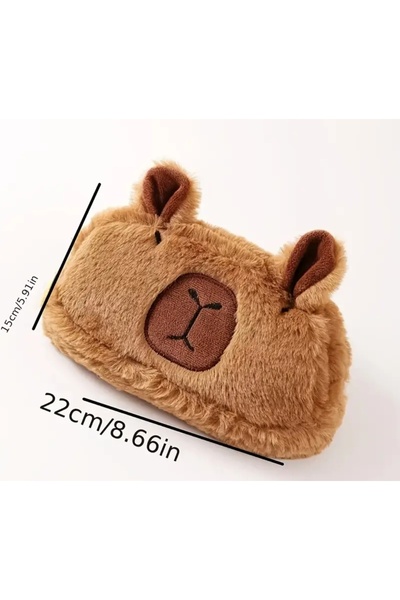 BBS Cute Capybara Figured Plush Pen Holder with Zipper and Soft Texture
