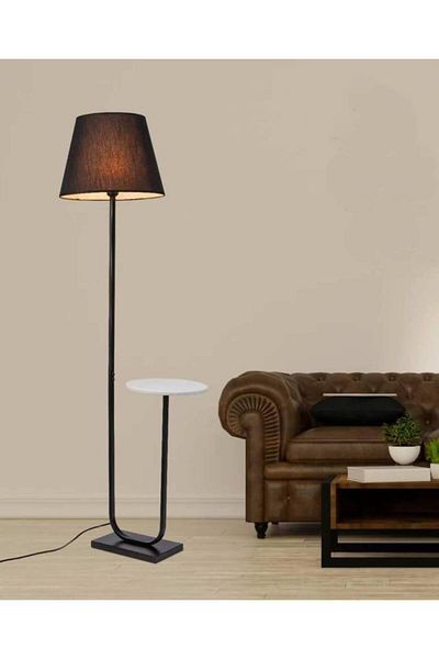 Al Saada Home Metal Floor Lamp - Black
