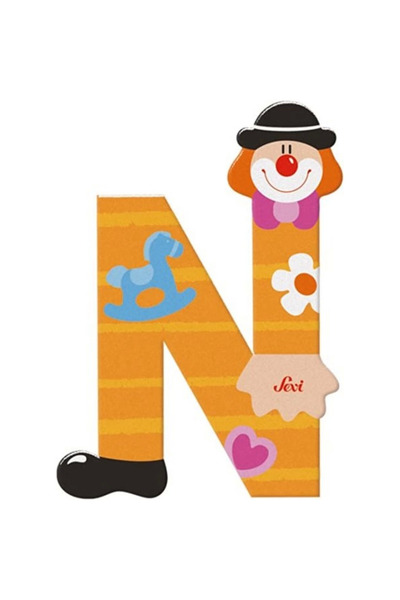 NW NessiWorld نيسي وورلد المهرج الخشبي الحرف N