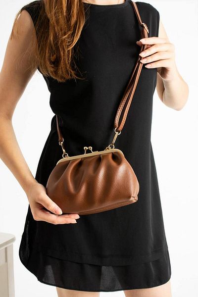 byFOX Fashion Scholarship Soft Textured Crossbody Bag with Chain Detail on the Front Width: 22cm Length: 12.5cm Bottom: 8cm