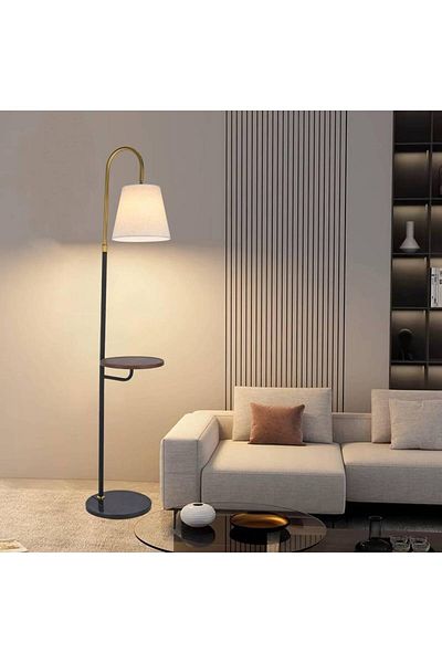 Al Saada Home Premium Metallic Floor Lamp - Black