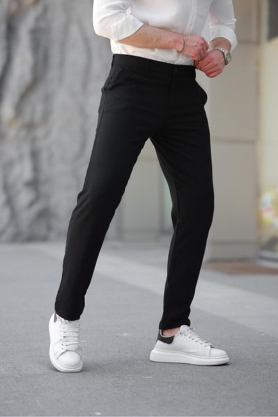 Madmext Black Basic Men's Trousers E6576