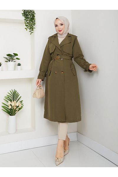 RACE FASHİON Lined Linen Trench Coat Rc3089120