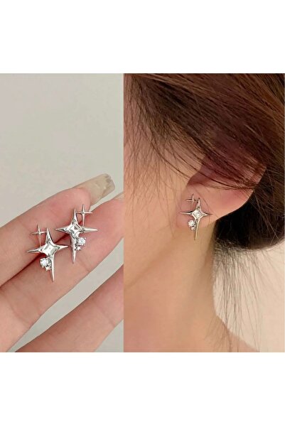 İnci çelik kutup yıldızı antialerjik küpe