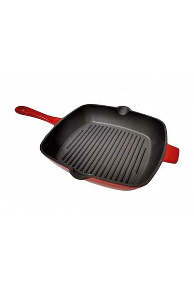 SGTT Enamelled Cast Iron Square Grill Pan, 27x27 cm