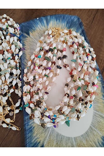 elbi bijuteri Natural Stone Shell Necklace
