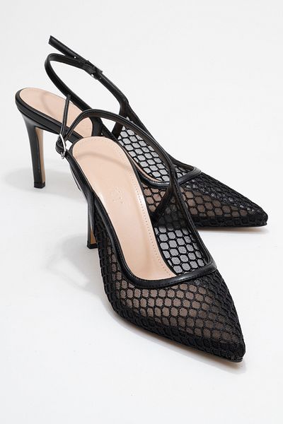 Ataköy Ayakkabı Women's Thin Heel Tulle Shoes