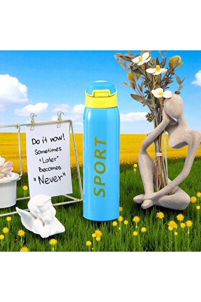 Kuzey Tacı Double Layer Thermos Water Bottle 500 Ml Blue