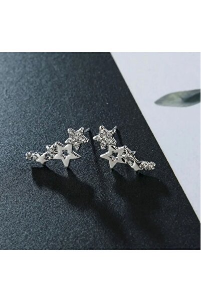 İnci Yıldız kümesi çelik küpe / zarif ve büyüleyici takı