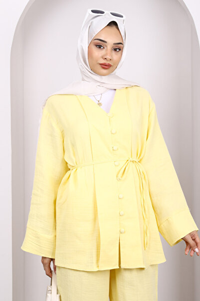 İmajButik Muslin Set with Yellow Shirt and Trousers