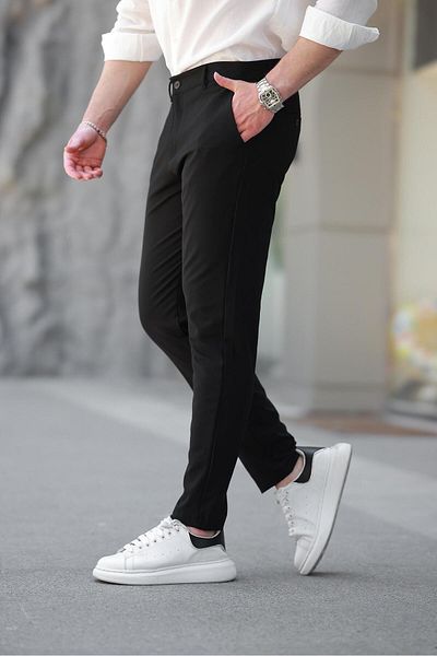 Madmext Black Basic Men's Trousers E6576
