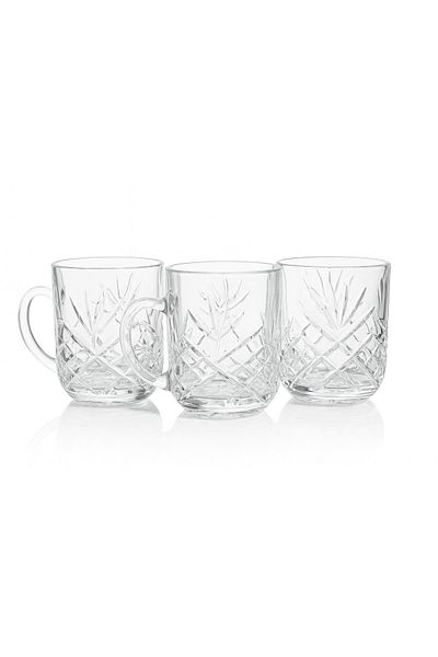 TSUMAB Delisoga Premium Crystal Glass Mug Set – 3 Pcs
