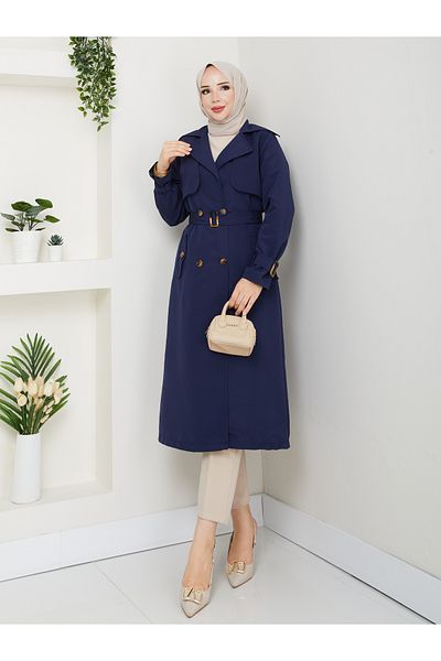 RACE FASHİON Lined Linen Trench Coat Rc3089120