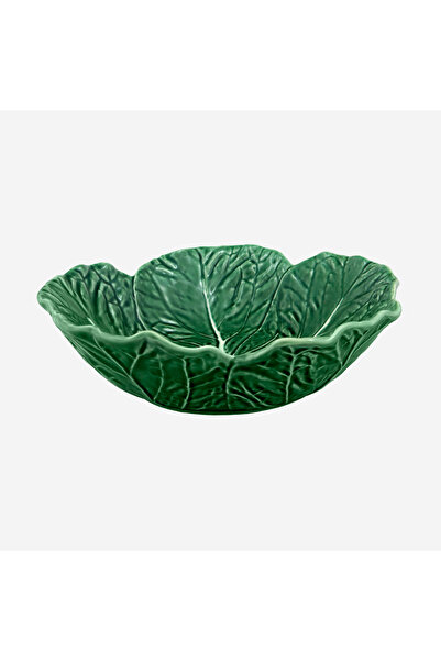 Bordallo Pinheiro وعاء تقديم سيراميك أخضر على شكل ملفوف 29 سم