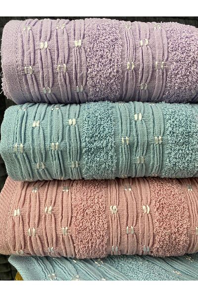Bonny Home Set de prosoape de baie din 3 piese cu model perlat – 100x150 cm 100% bumbac, textura moale, modelat.