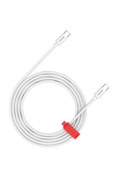 CANYON CC60AB Cablu USB-C împletit, 60W, 2 m, alb