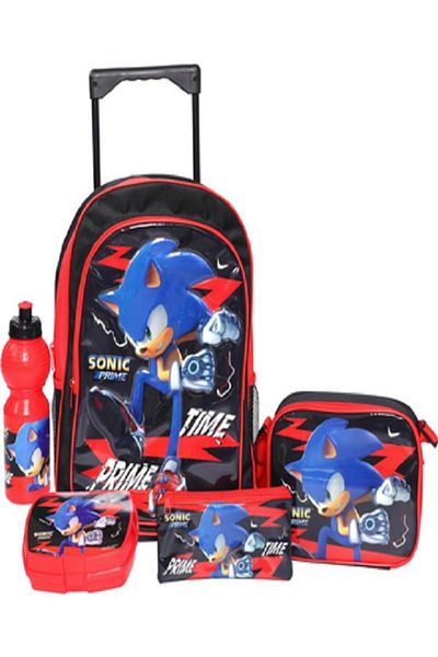 Sonic مجموعة حقيبة عربة 5 في 1 مع ملحق