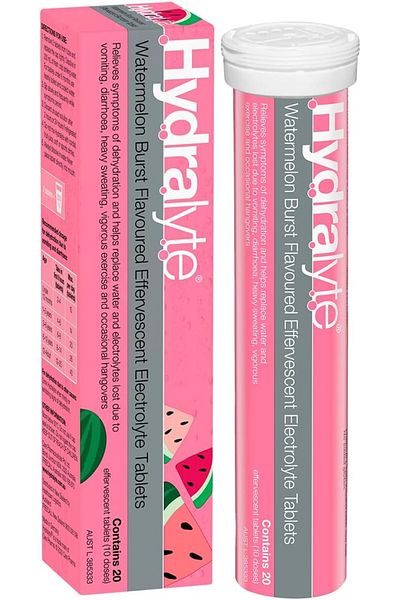 HYDRALYTE Effervescent Watermelon Burst Flavoured Electrolyte 20 Tablet