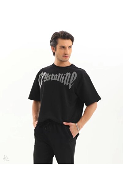 HAZEGO Unisex Oversize Stone T-Shirt - Μαύρο