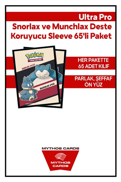 Mythos Cards Ultra Pro -Snorlax and Munchlax Support Protective Sleeve 65 Pack