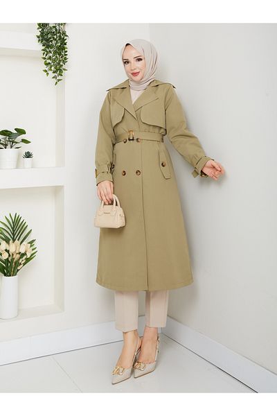 RACE FASHİON Lined Linen Trench Coat Rc3089120