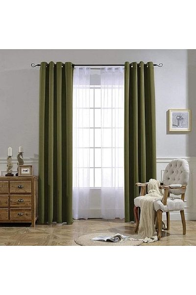 Metropolitan Concept Set of 2 blackout curtains, worked on staple rings